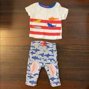 Baby boden shark 3-6m set